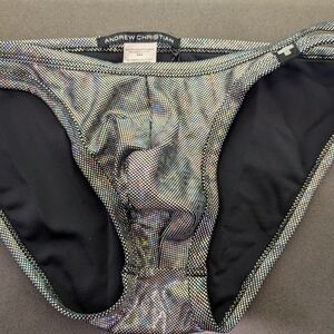 Andrew Christian Mens Shiny Silver Bottoms